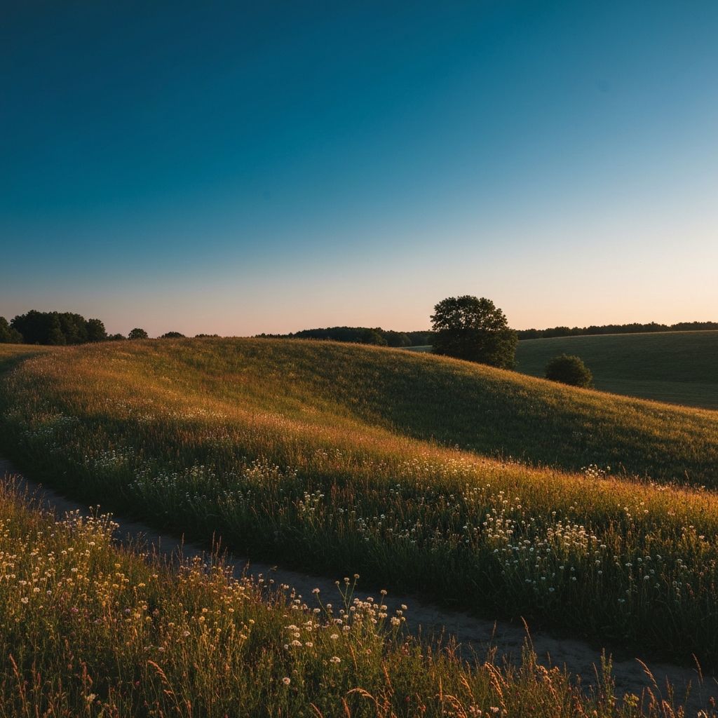 Serene natural landscape representing well-being and harmony